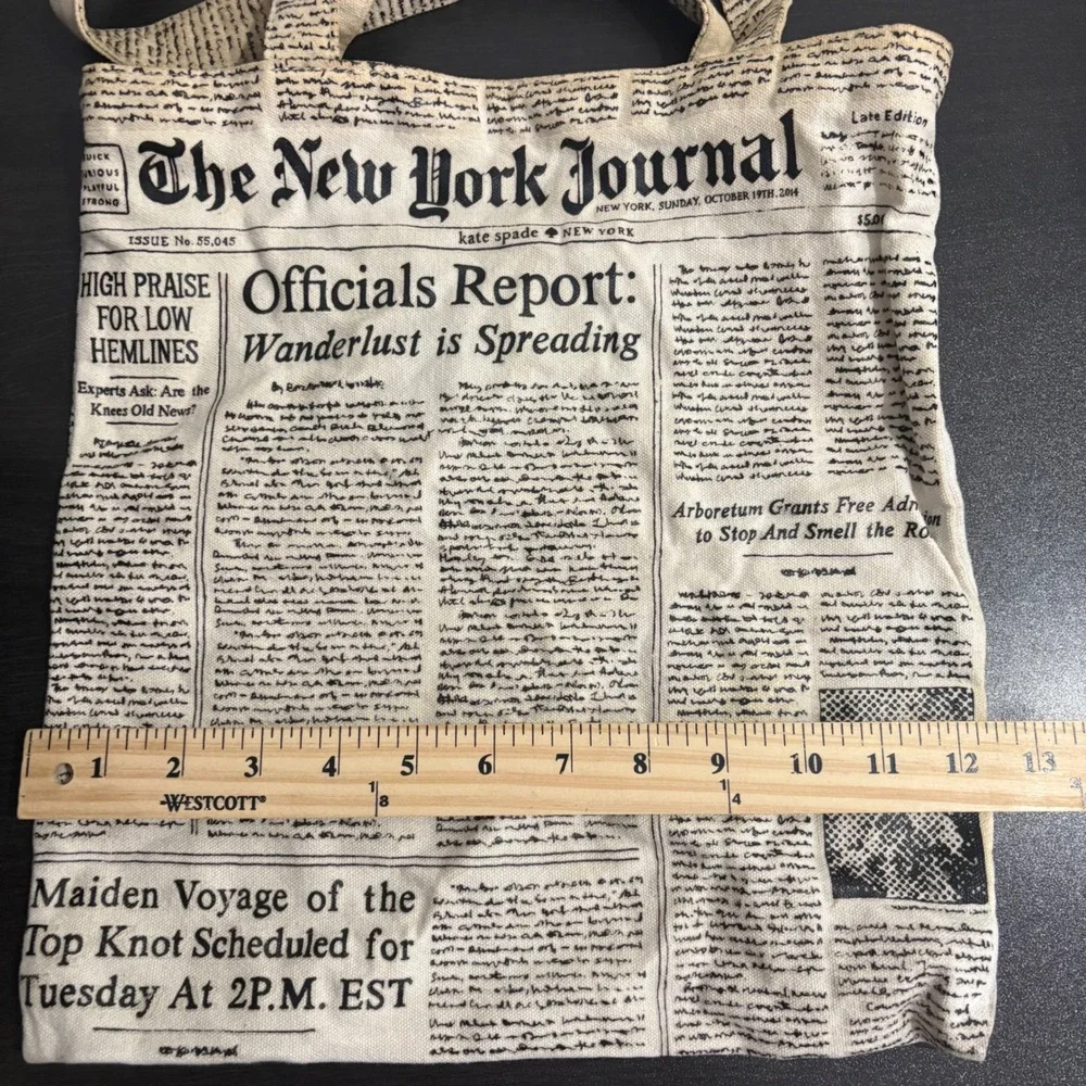 Kate Spade New York Journal Newspaper Print‎ Tote Bag Shopper